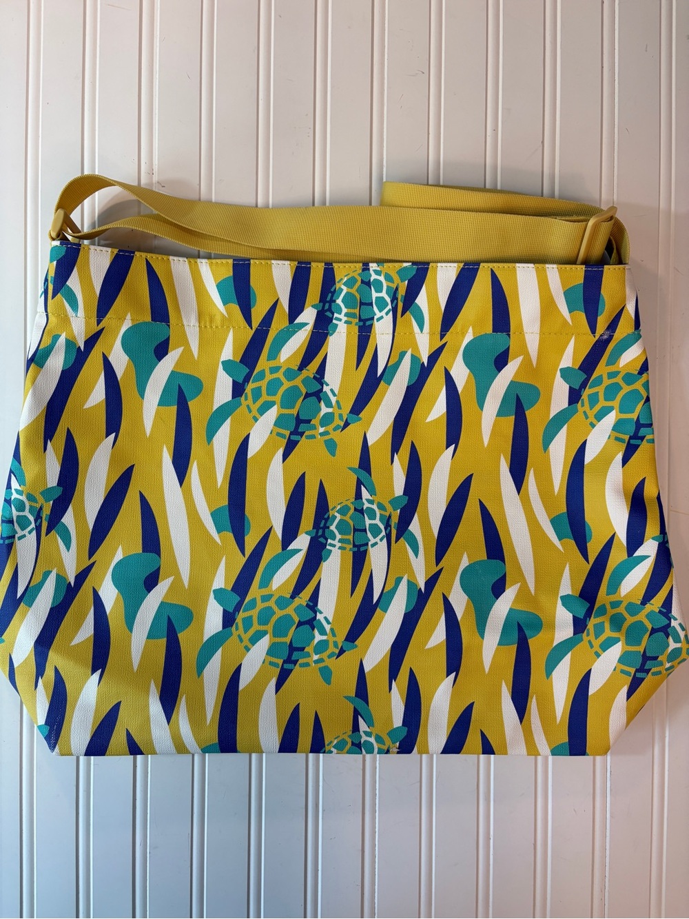 Carpisa Sea Turtle Print Yellow Tote Bag